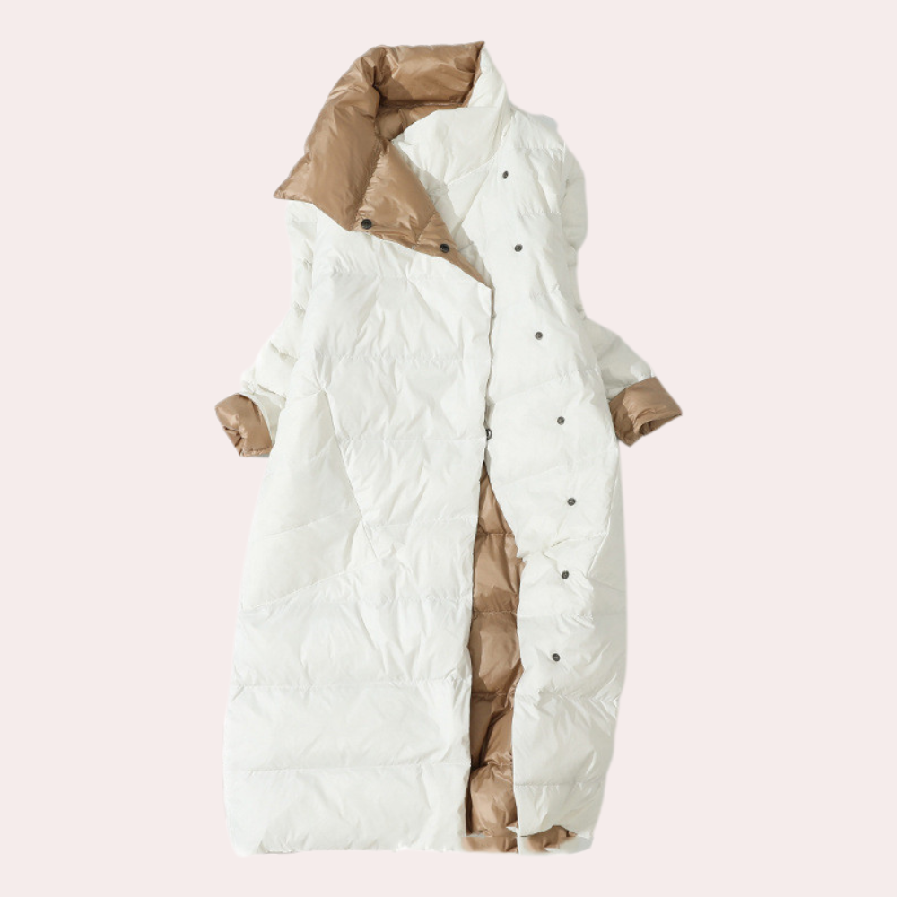 Zweifarbige Stepp-Pufferjacke für Damen