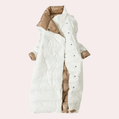 Zweifarbige Stepp-Pufferjacke für Damen