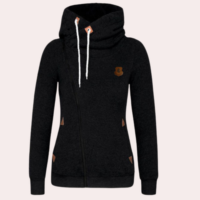 Asymmetrischer Zip-Up Hoodie für Damen