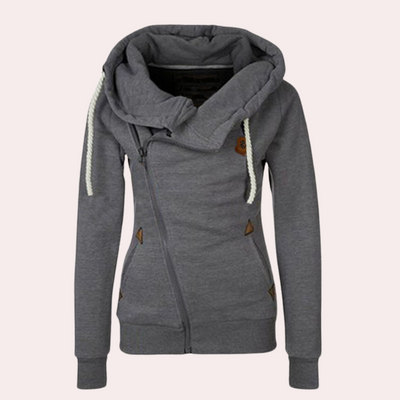 Asymmetrischer Zip-Up Hoodie für Damen