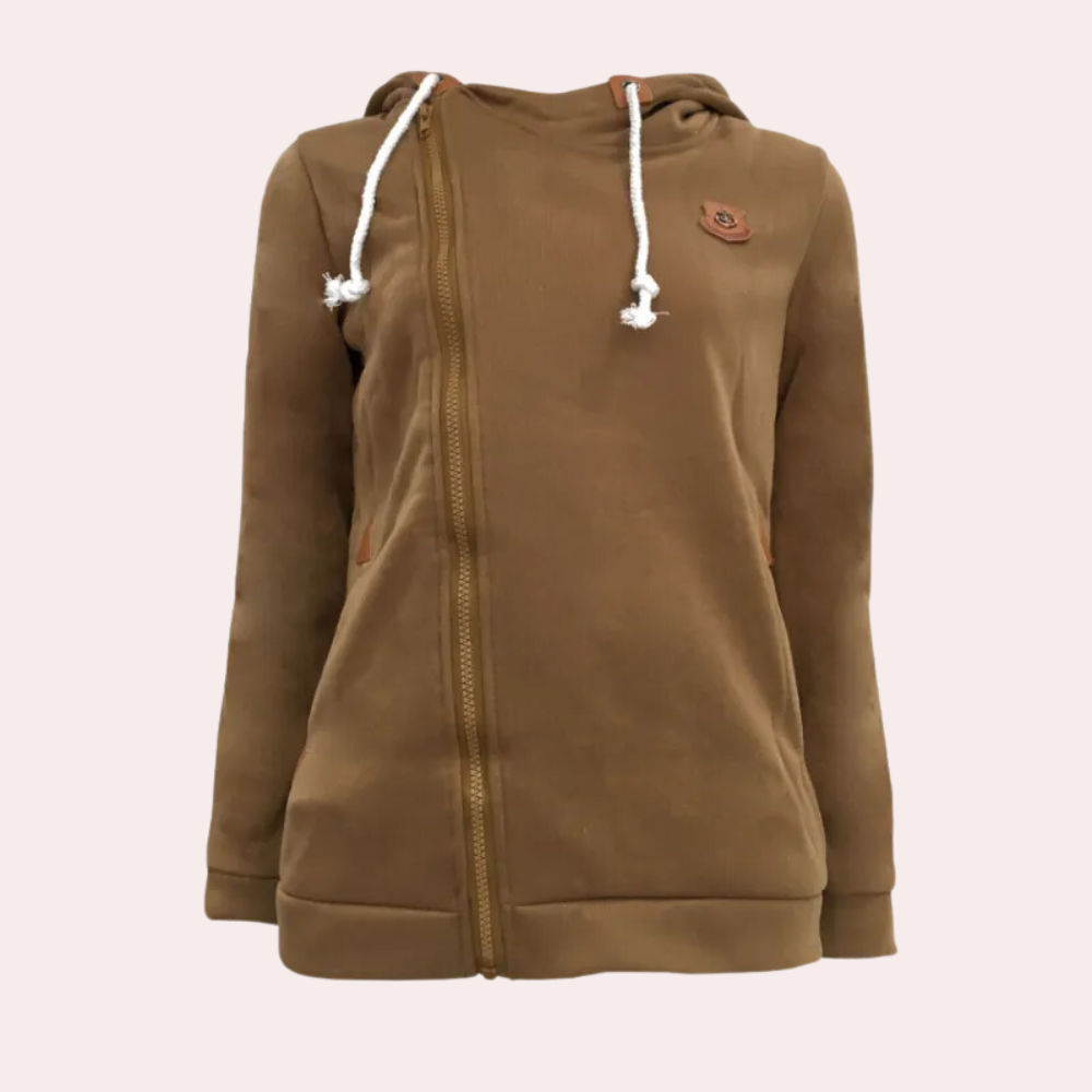 Asymmetrischer Zip-Up Hoodie für Damen