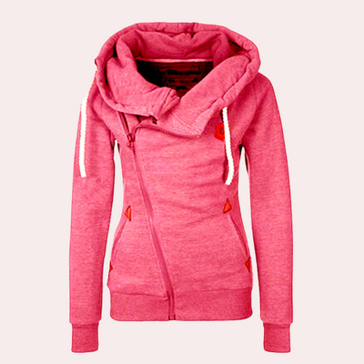 Asymmetrischer Zip-Up Hoodie für Damen
