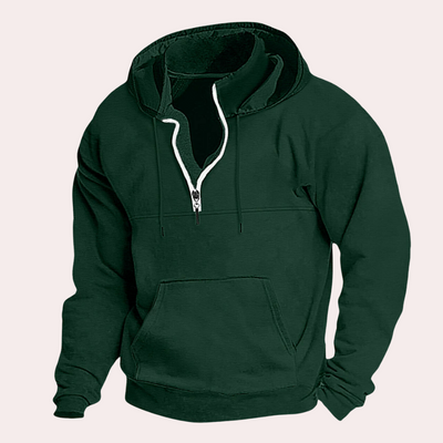 Quarter-zip Hoodie mit Tasche für Männer