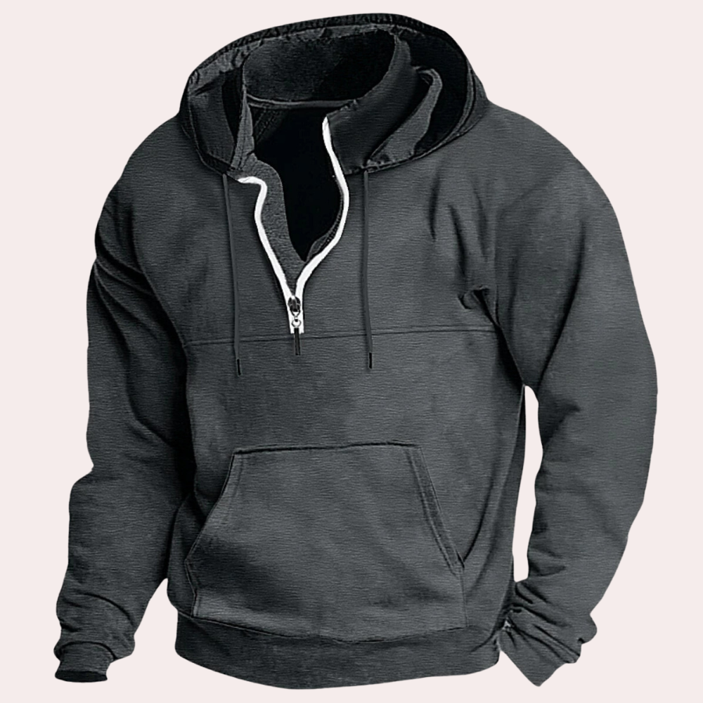 Quarter-zip Hoodie mit Tasche für Männer