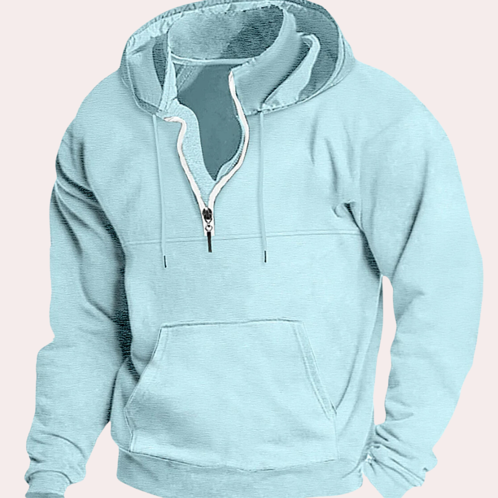 Quarter-zip Hoodie mit Tasche für Männer