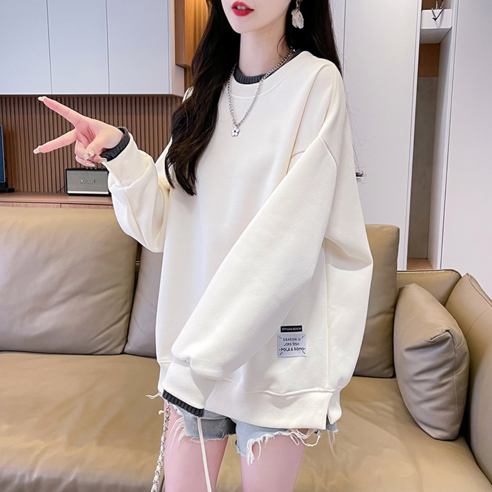 Lässiger Pullover mit Rippstrick für Frauen
