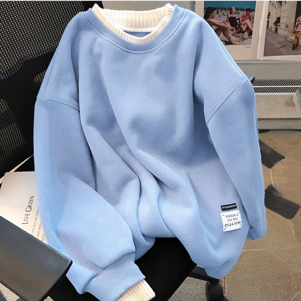 Lässiger Pullover mit Rippstrick für Frauen