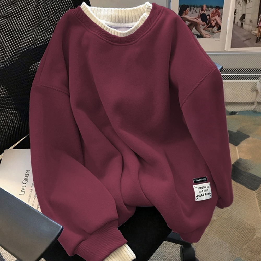 Lässiger Pullover mit Rippstrick für Frauen