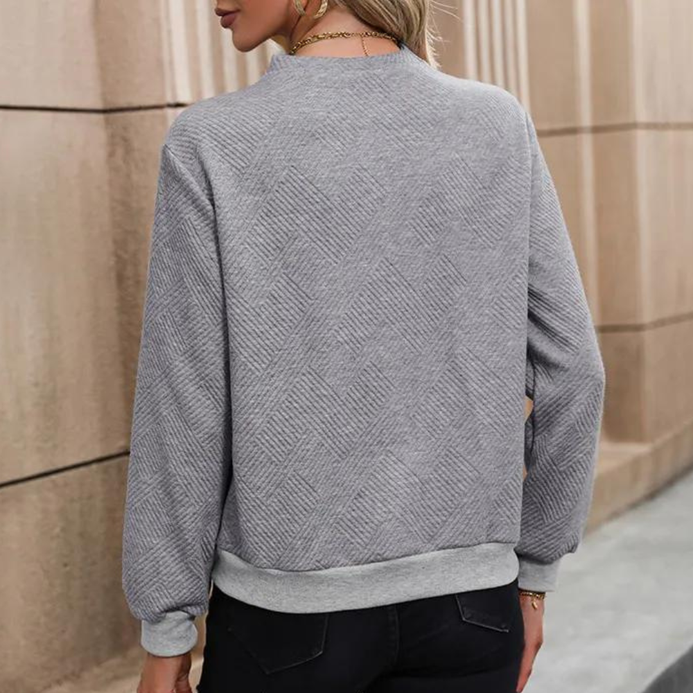 Drapierter Pullover mit V-Ausschnitt für Frauen