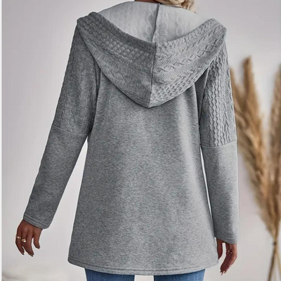 Strickjacke mit Kapuze und Reißverschluss für Frauen