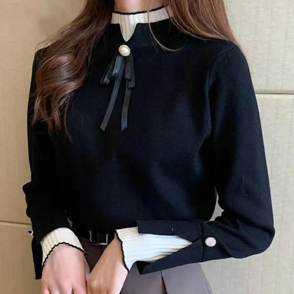 Modischer Pullover mit hohem Kragen für Damen