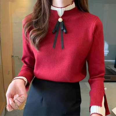 Modischer Pullover mit hohem Kragen für Damen