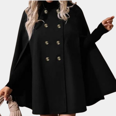 Schwarzer Doppelreihiger Trechcoat für Damen