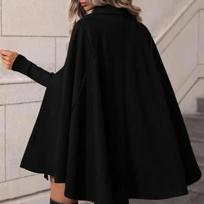 Schwarzer Doppelreihiger Trechcoat für Damen
