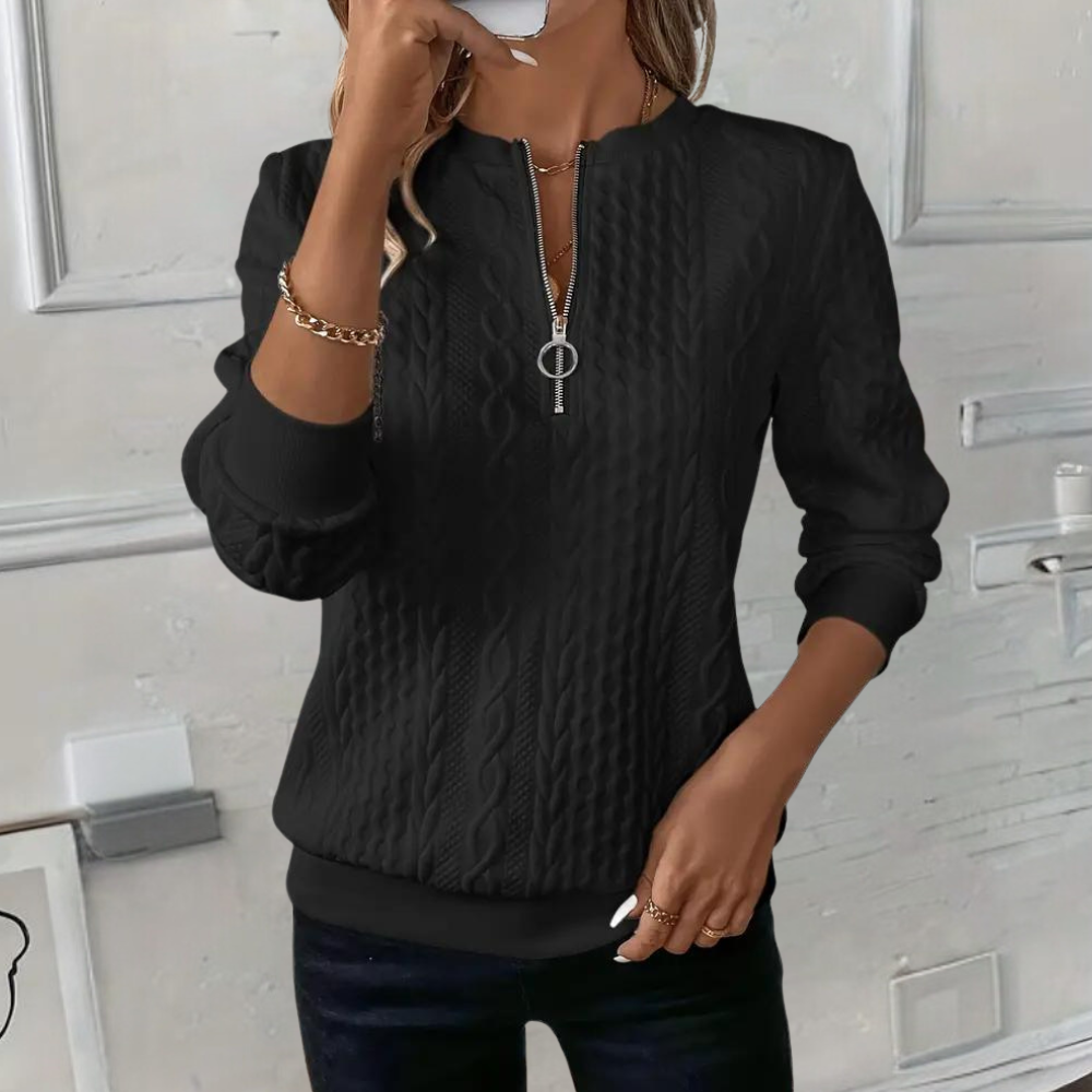 Trendiger Zopfstrickpullover für Damen