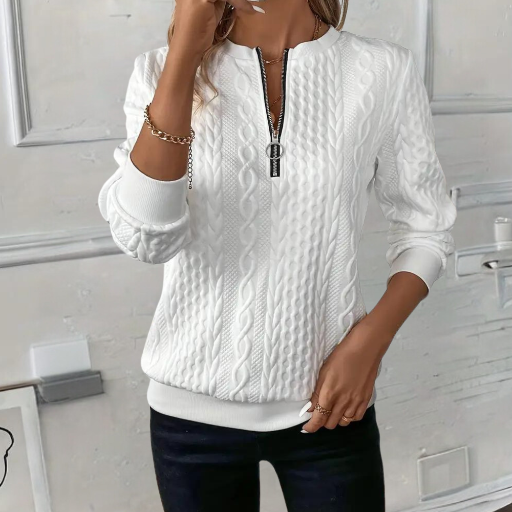 Trendiger Zopfstrickpullover für Damen