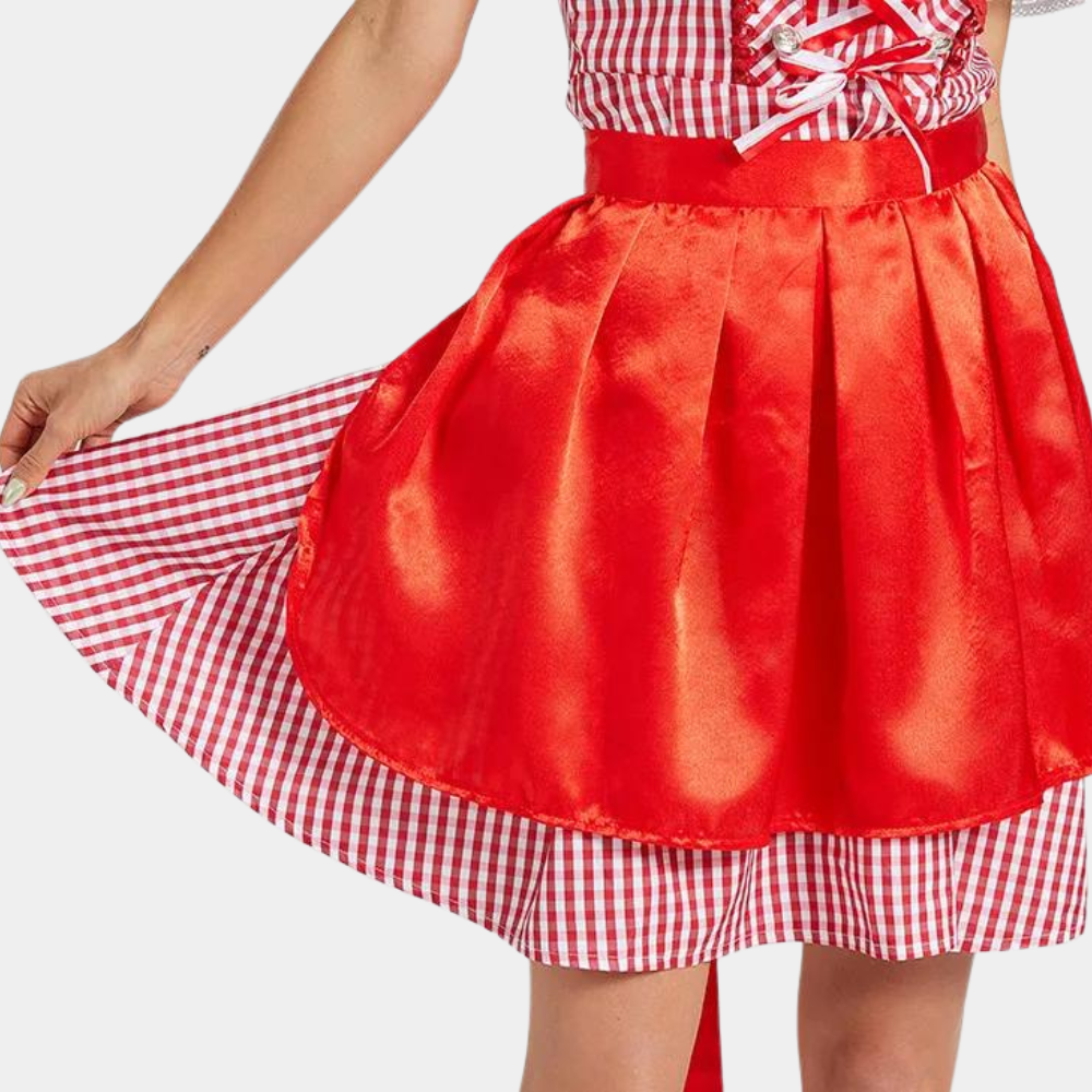 Damen Elegantes Rot Oktoberfest Dirndl Kleid