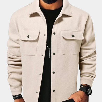 Jacke mit Button-Down-Kragen und Taschen für Männer