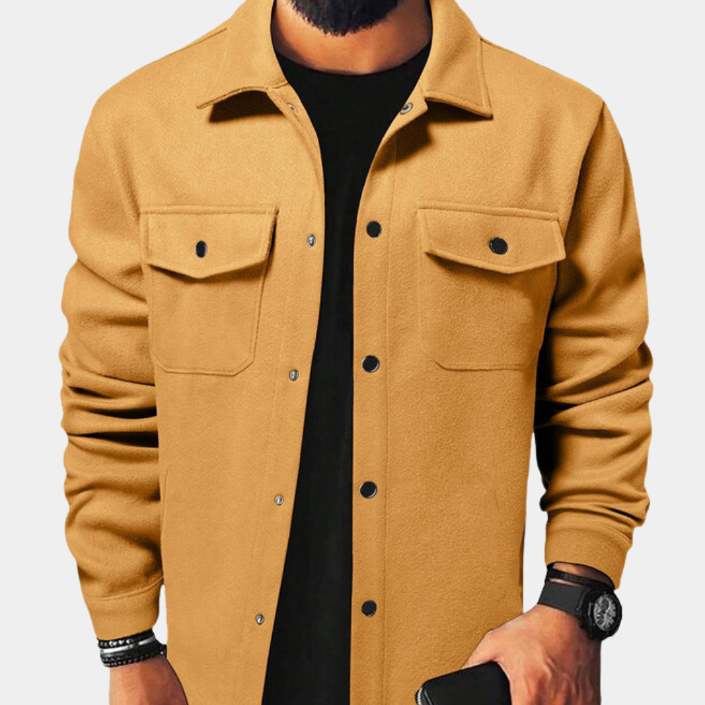 Jacke mit Button-Down-Kragen und Taschen für Männer
