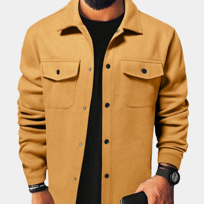 Jacke mit Button-Down-Kragen und Taschen für Männer