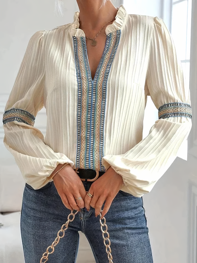 Alphonsin® | Atemberaubende Bluse mit V-Ausschnitt