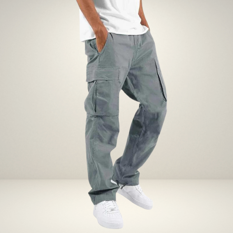 Cargo-Hose | Baumwolle | Taschen | Gerade geschnittene Hose | Herrenbekleidung