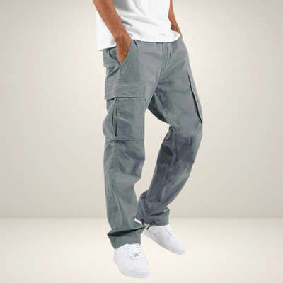 Cargo-Hose | Baumwolle | Taschen | Gerade geschnittene Hose | Herrenbekleidung