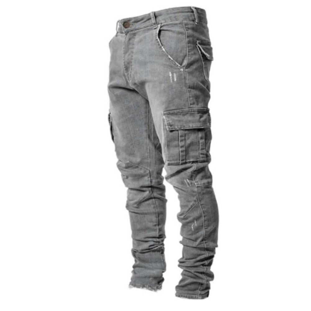 Cargo-Jeans – robust – normale Passform – Cargohosen – Herrenjeans