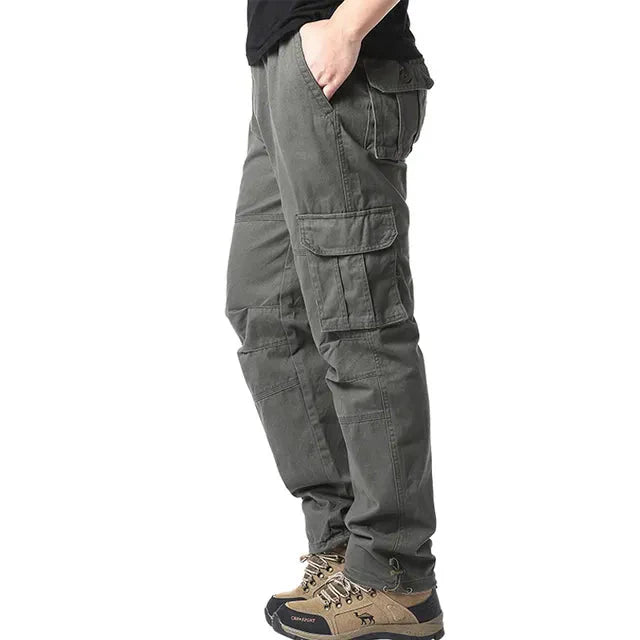 Cargohose – Elastischer Bund – Baumwolle – Gerade geschnittene Hose – Herrenhose