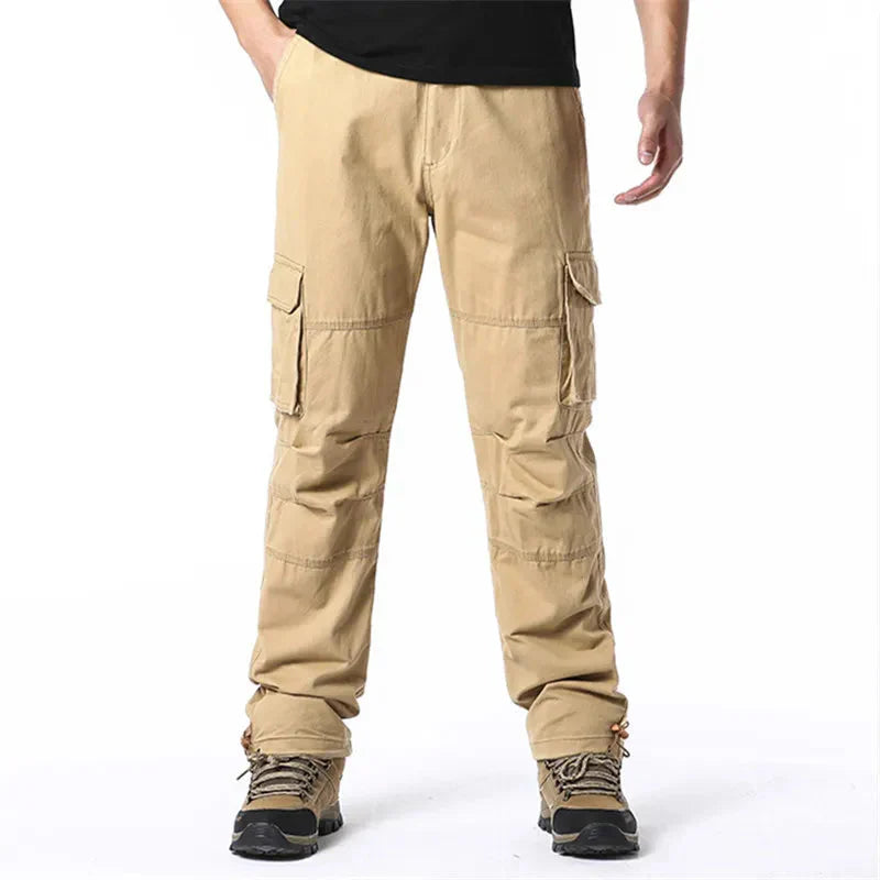 Cargohose – Elastischer Bund – Baumwolle – Gerade geschnittene Hose – Herrenhose