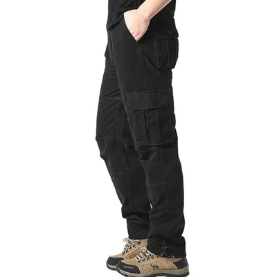Cargohose – Elastischer Bund – Baumwolle – Gerade geschnittene Hose – Herrenhose