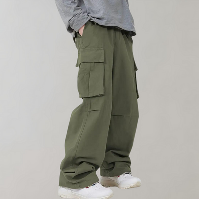 Cargohose – Herren-Baggy-Hose mit geradem Bein und lockerer Passform und Taschen