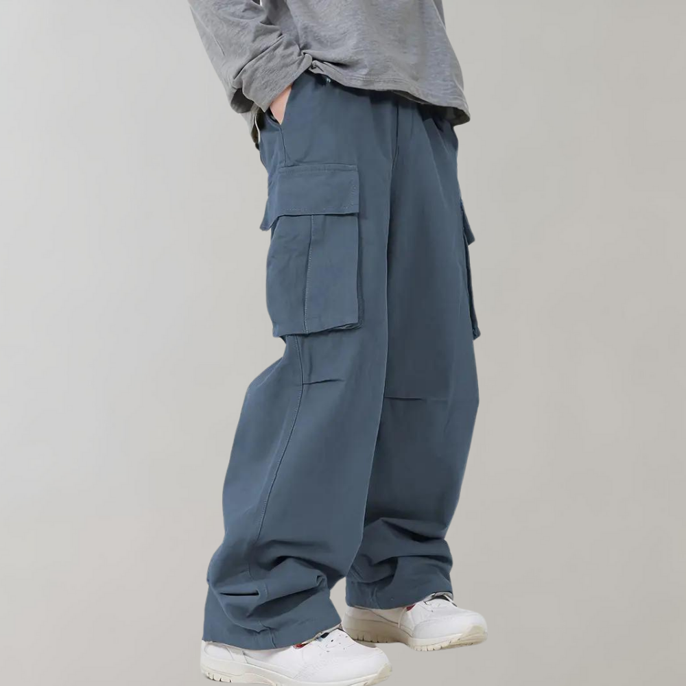 Cargohose – Herren-Baggy-Hose mit geradem Bein und lockerer Passform und Taschen