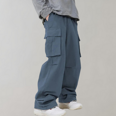 Cargohose – Herren-Baggy-Hose mit geradem Bein und lockerer Passform und Taschen