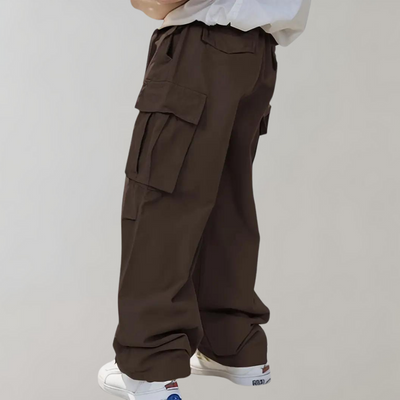 Cargohose – Herren-Baggy-Hose mit geradem Bein und lockerer Passform und Taschen