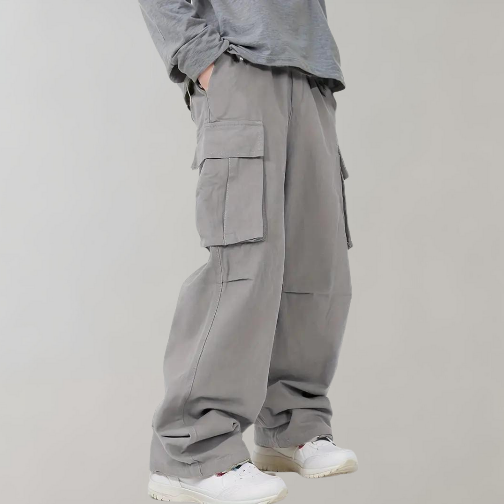 Cargohose – Herren-Baggy-Hose mit geradem Bein und lockerer Passform und Taschen