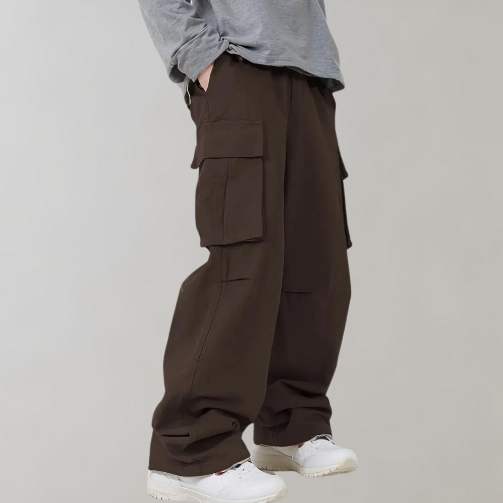 Cargohose – Herren-Baggy-Hose mit geradem Bein und lockerer Passform und Taschen