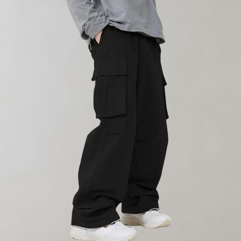 Cargohose – Herren-Baggy-Hose mit geradem Bein und lockerer Passform und Taschen