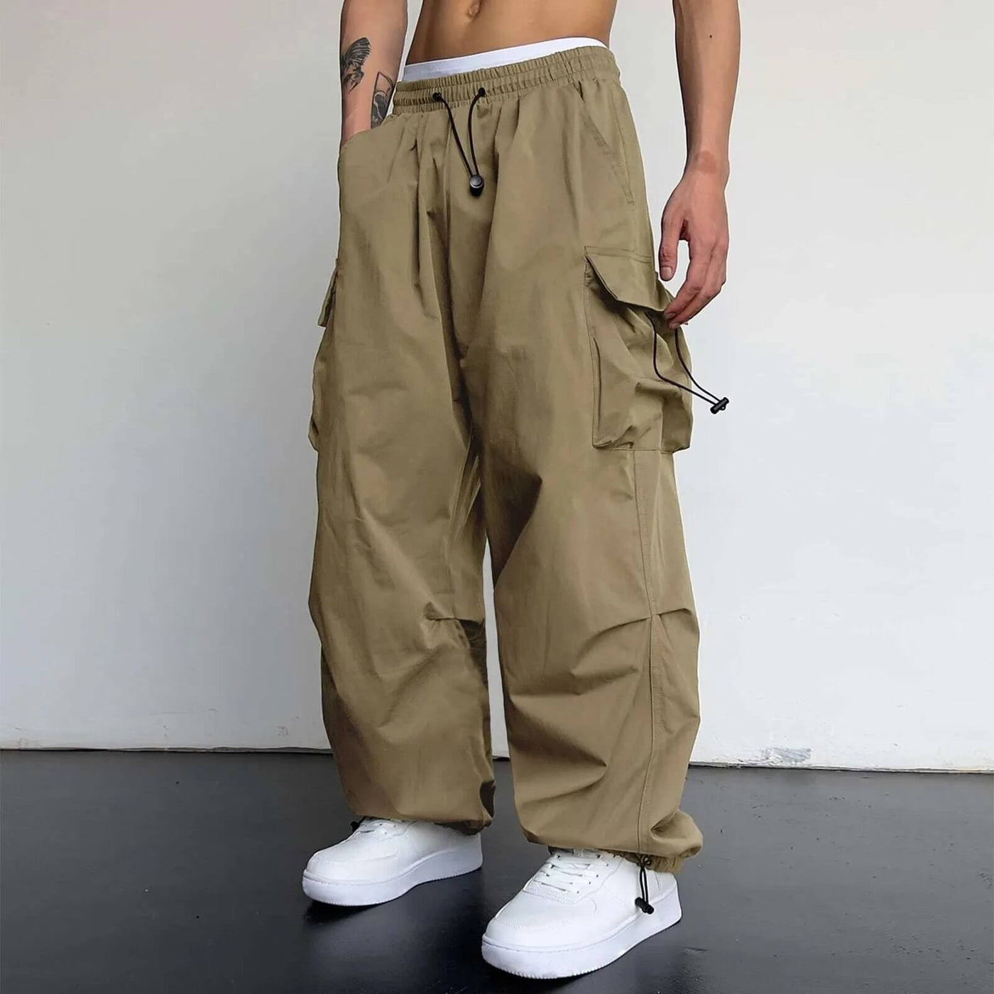 Cargohose - Loose Fit - Elastische Taille - Baggy Pants - Herren Cargo Jogger