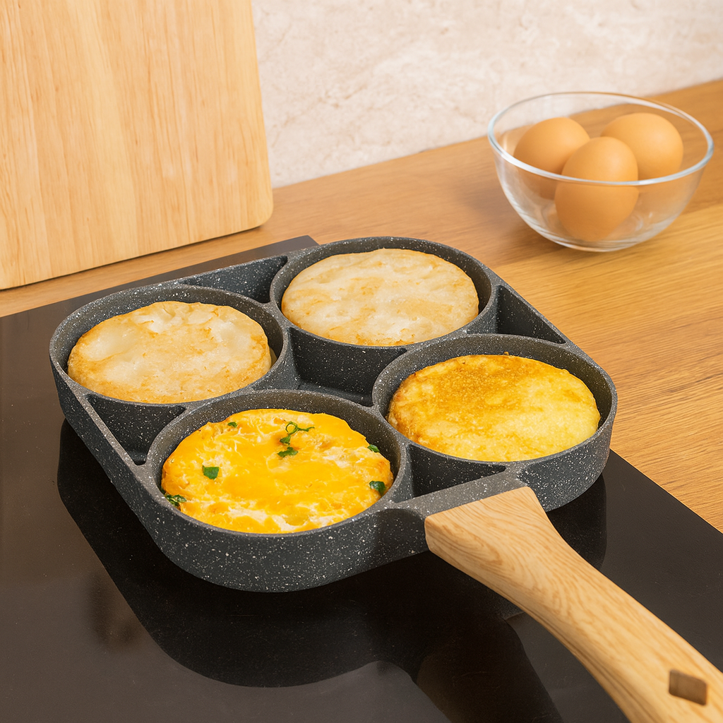 Cavora | Antihaft-Eier- und Pfannkuchenpfanne mit 4 Schlitzen