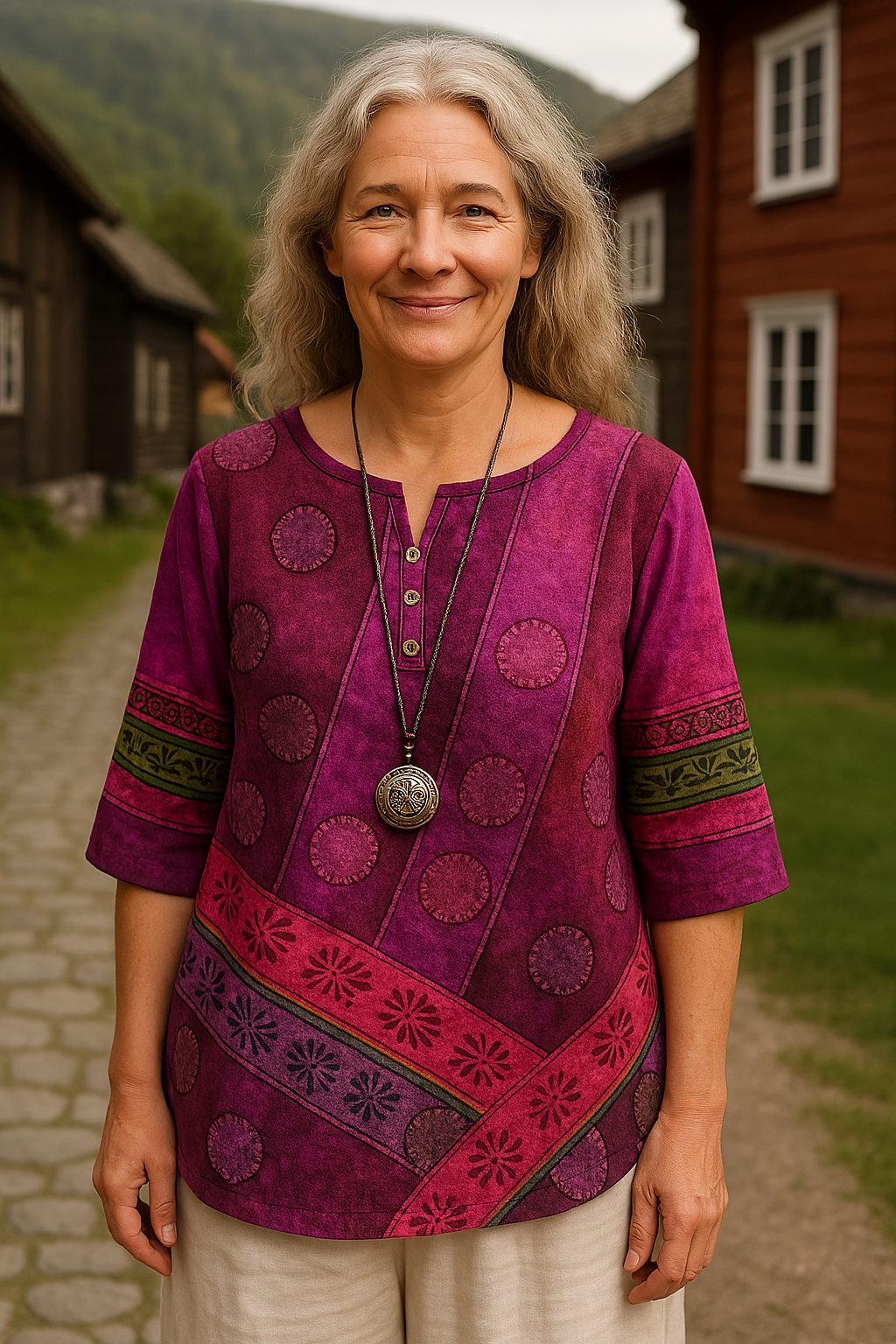 Greta™ | Bequeme und farbenfrohe Bluse mit halblangen Ärmeln