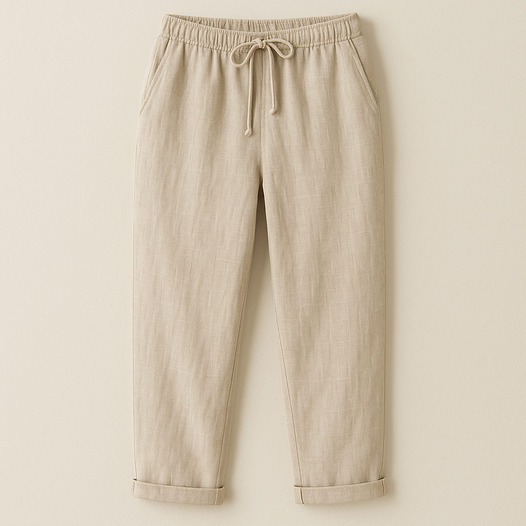 Sommerhose für Damen - Bequeme Luftige Leinen-Optik Caprihose für den Sommer