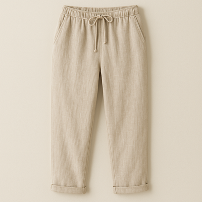 Sommerhose für Damen - Bequeme Luftige Leinen-Optik Caprihose für den Sommer