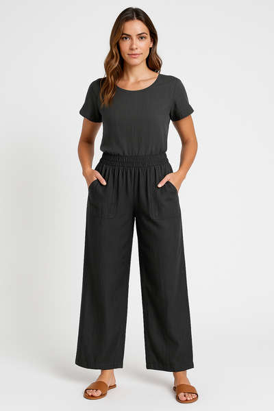 Sommerliche Freizeithose für Damen - Bequeme luftige Palazzo Hose für heiße Tage