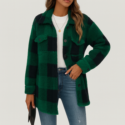 Pauline | Damen Plüsch Fleece Winterjacke