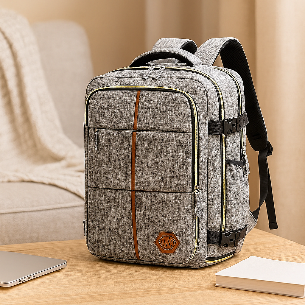 Reisetasche – Einfarbig, verstellbarer Riemen, Reißverschluss, Polyesterfutter