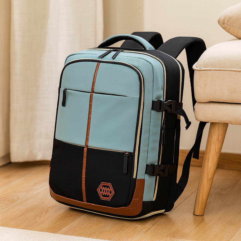 Reisetasche – Einfarbig, verstellbarer Riemen, Reißverschluss, Polyesterfutter