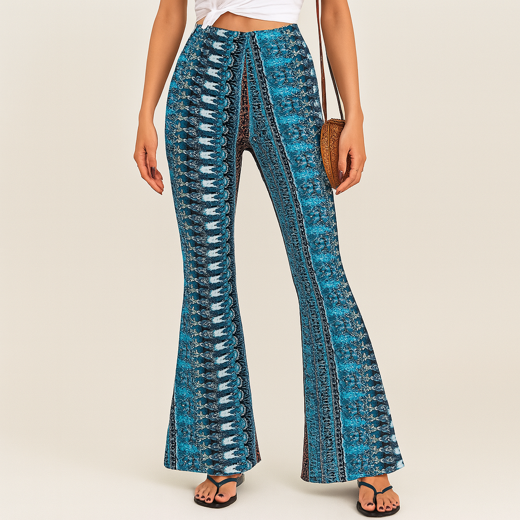 Chelsea – Boho-Schlaghose für Damen – Allover-Print, Slim Fit