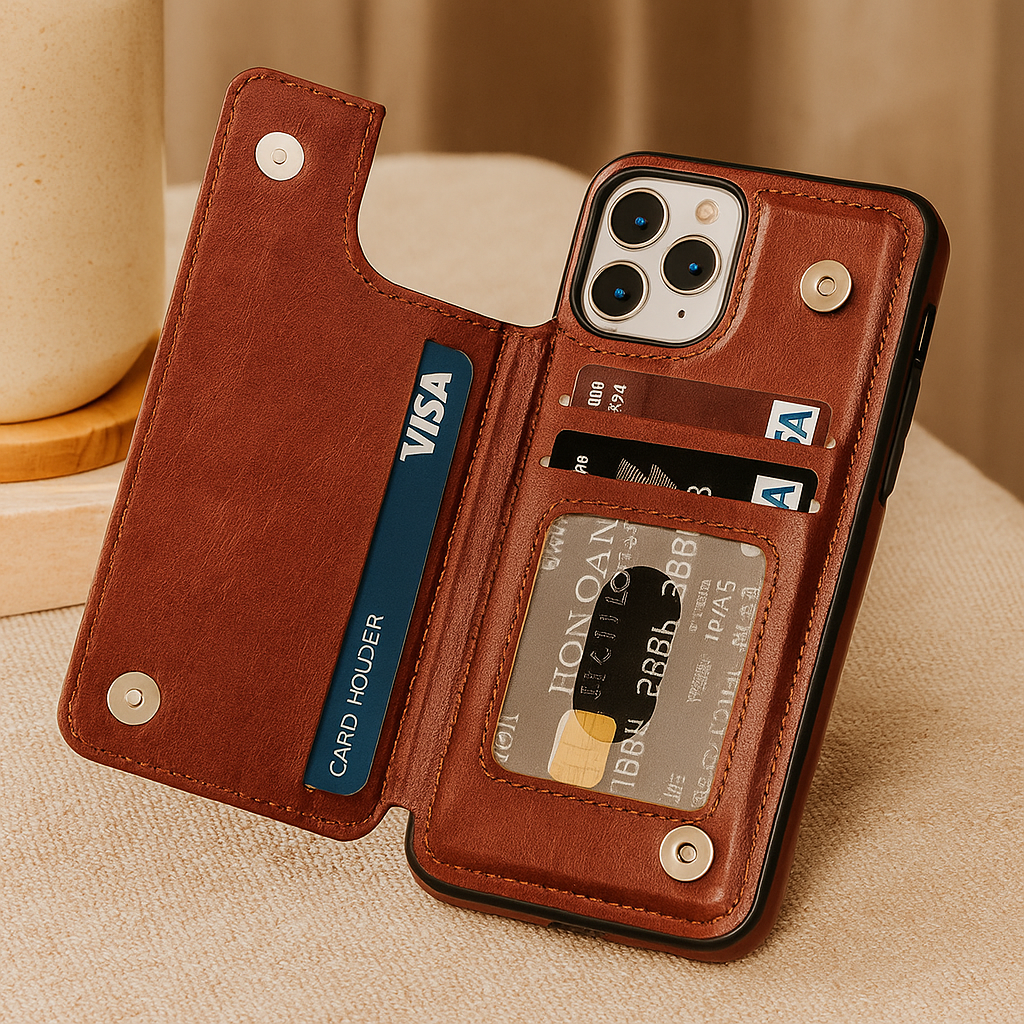 LeatherGuard | Luxuriöses Lederetui mit Kartenfächern und magnetischer Verschluss | Schulte