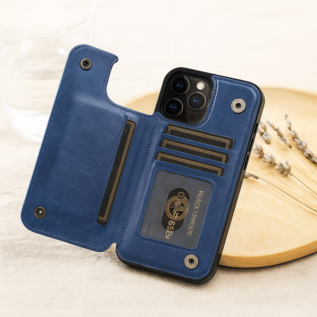 LeatherGuard | Luxuriöses Lederetui mit Kartenfächern und magnetischer Verschluss | Schulte